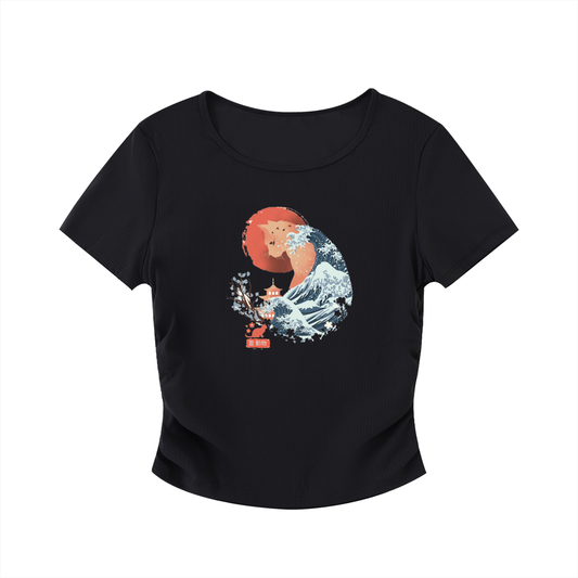 Ruched Bodycon Crop Top